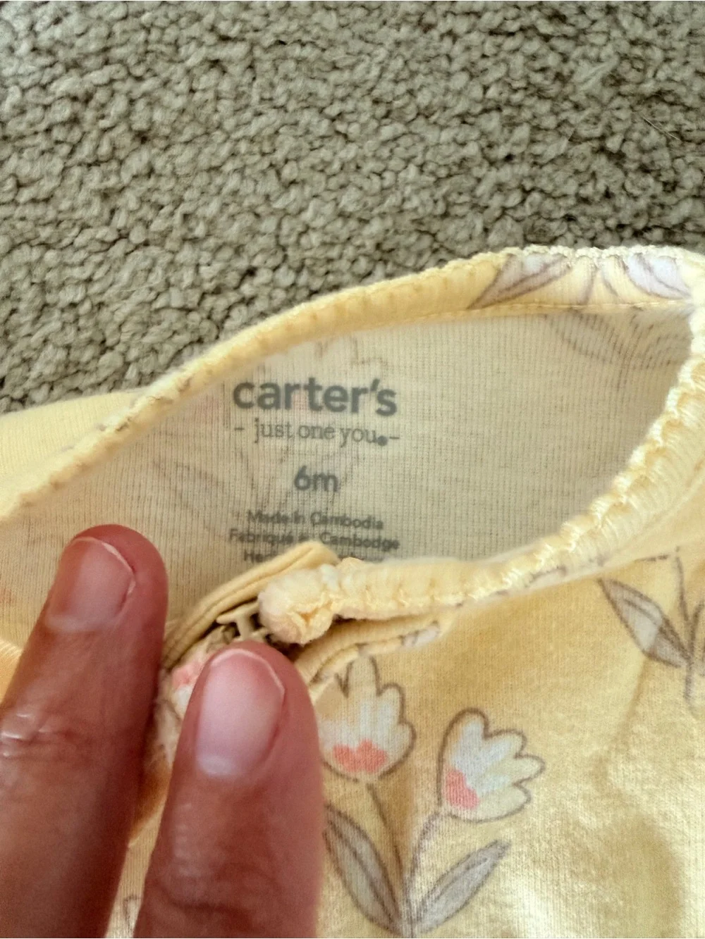 Carter's Yellow Floral Footed Sleep Sack Pajamas